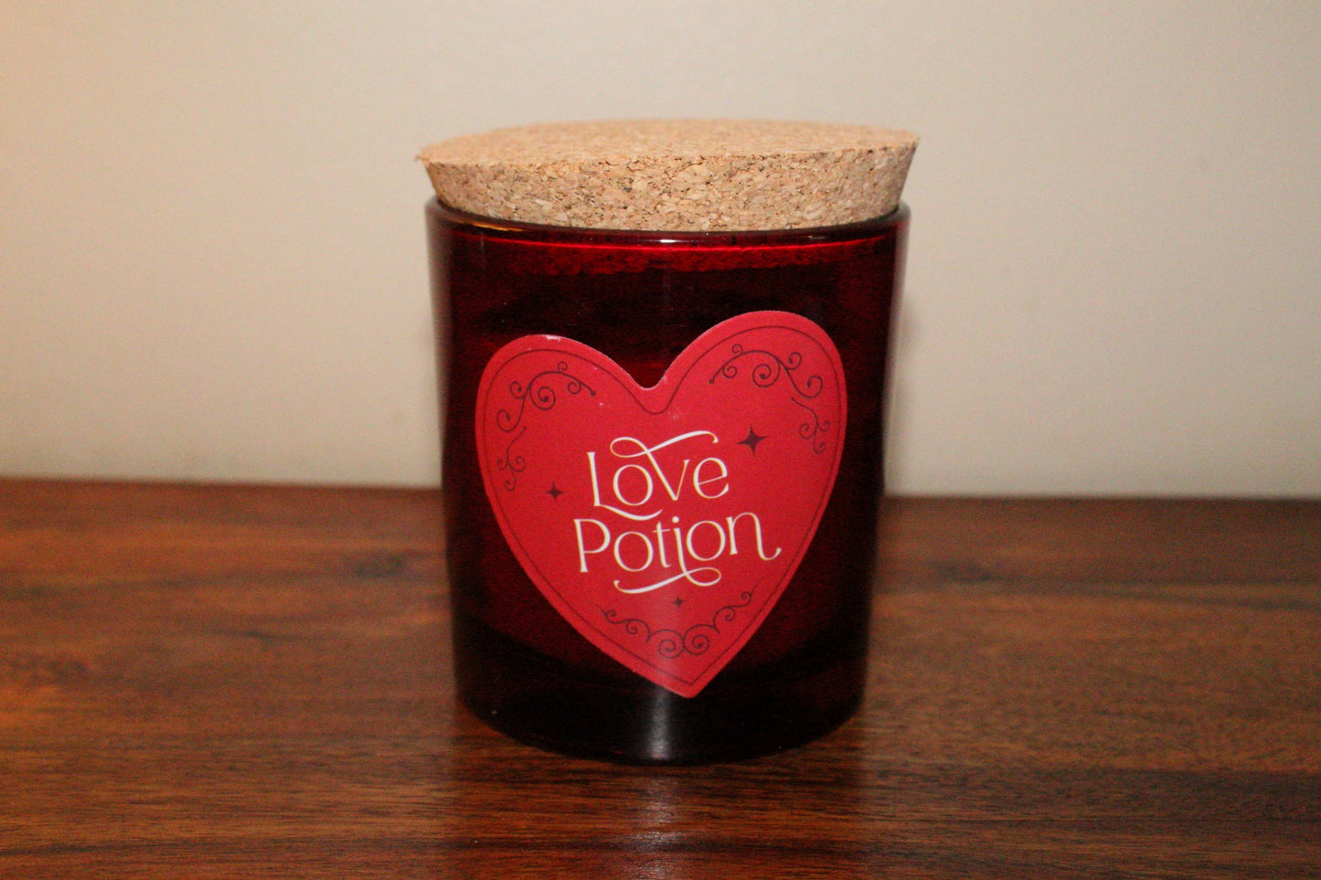 Raspberry Scented, Love Potion Corked Candle