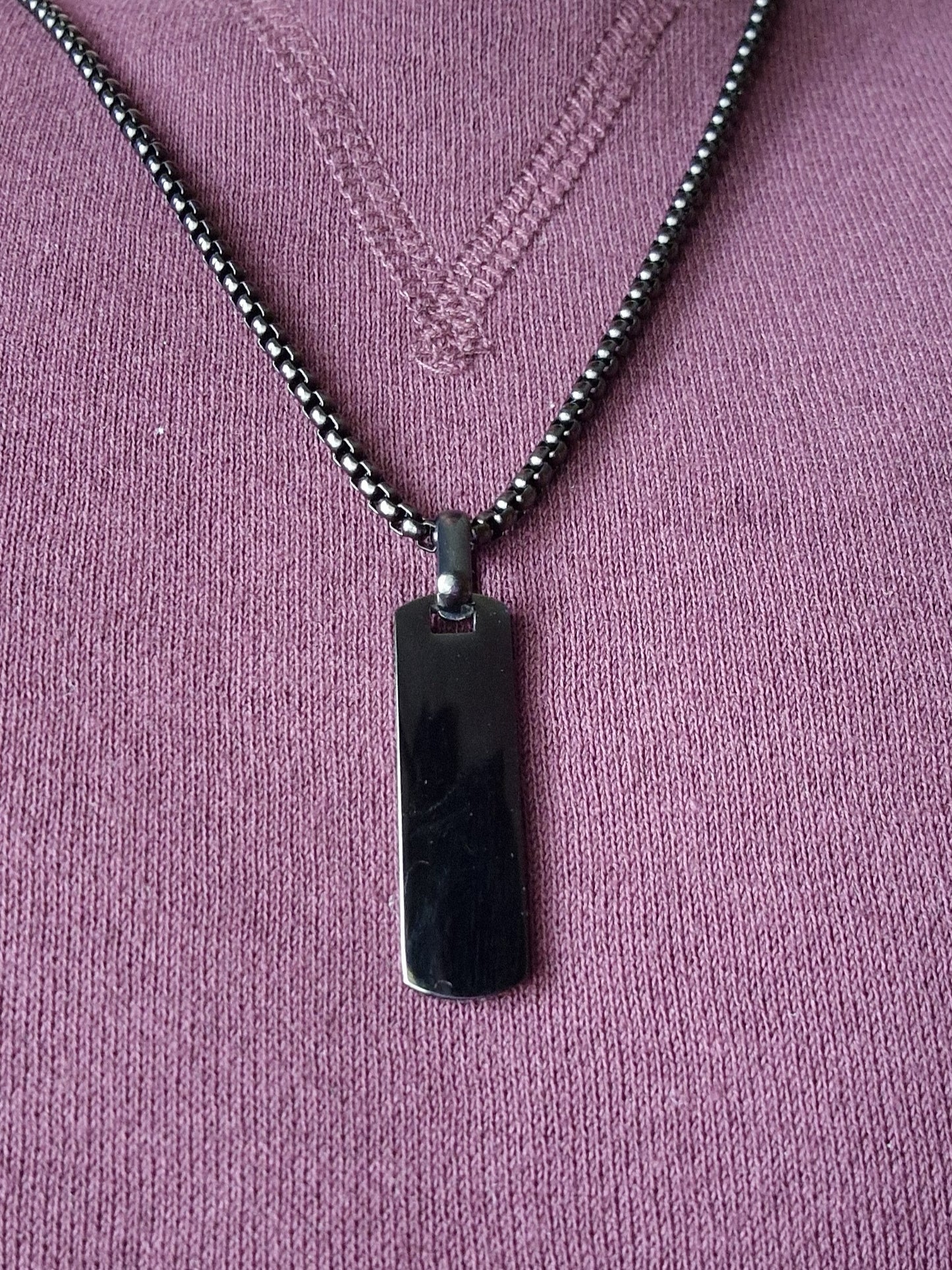 Mens Black Minimalist Pendant