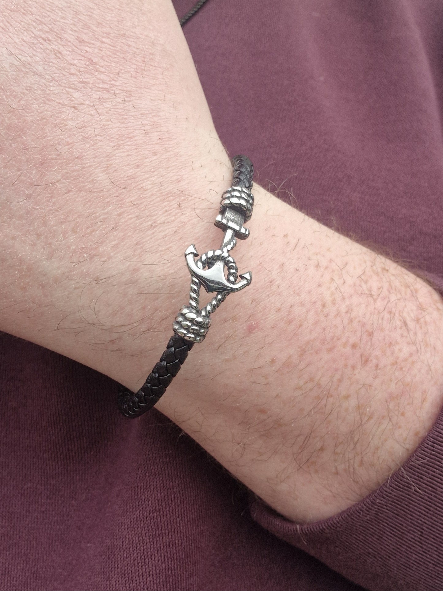 Mens Anchor Bangle