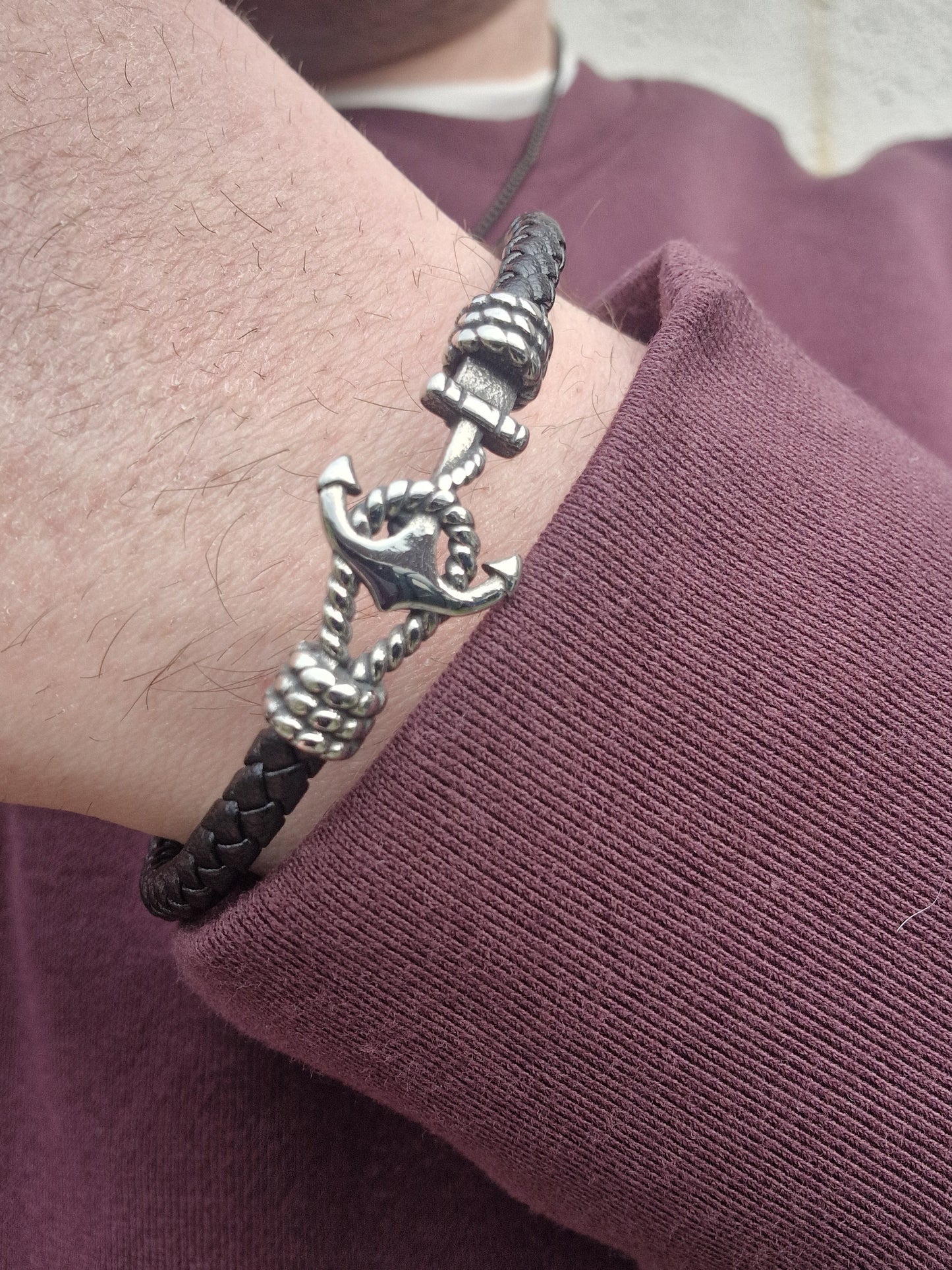 Mens Anchor Bangle