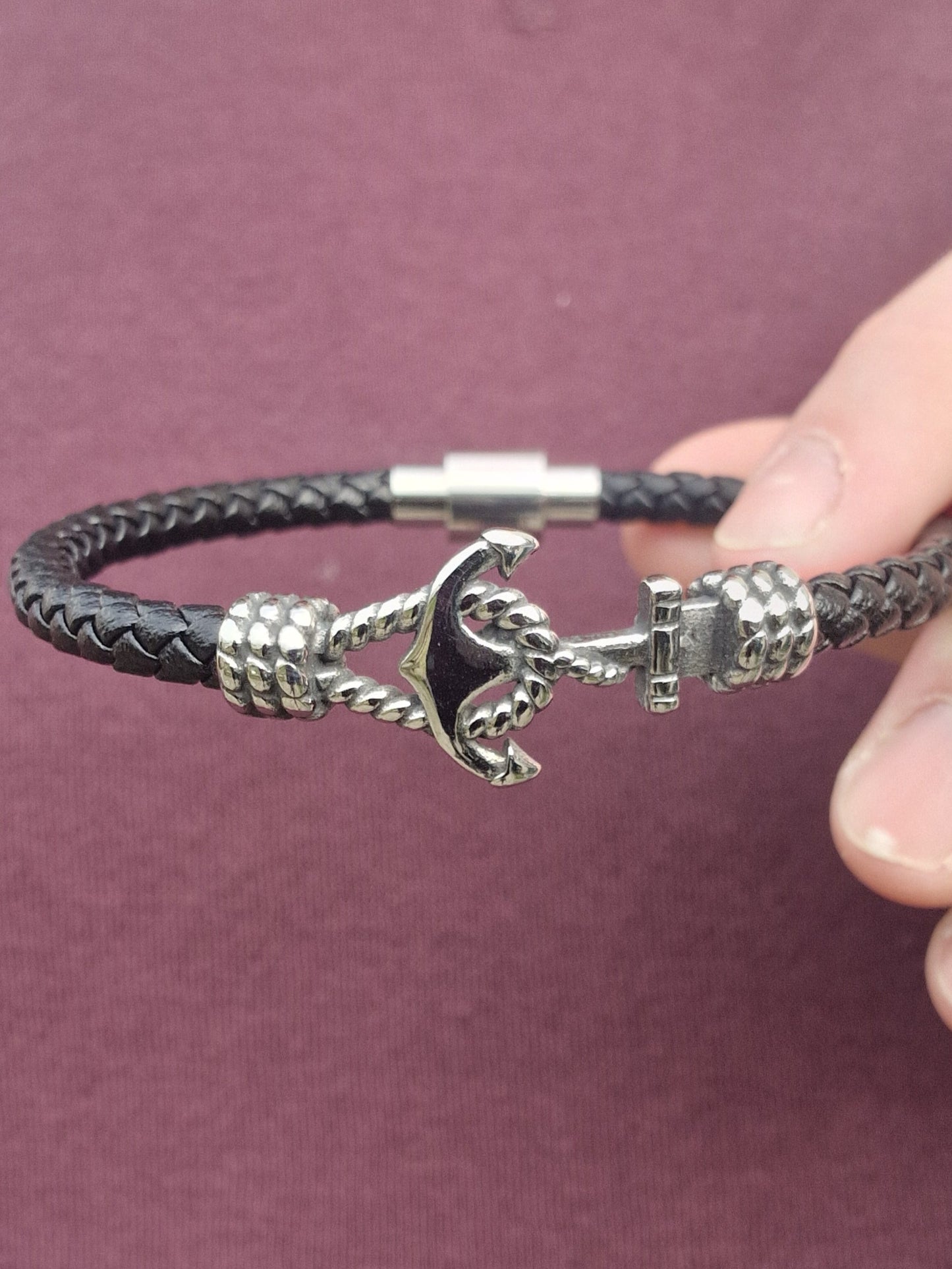 Mens Anchor Bangle