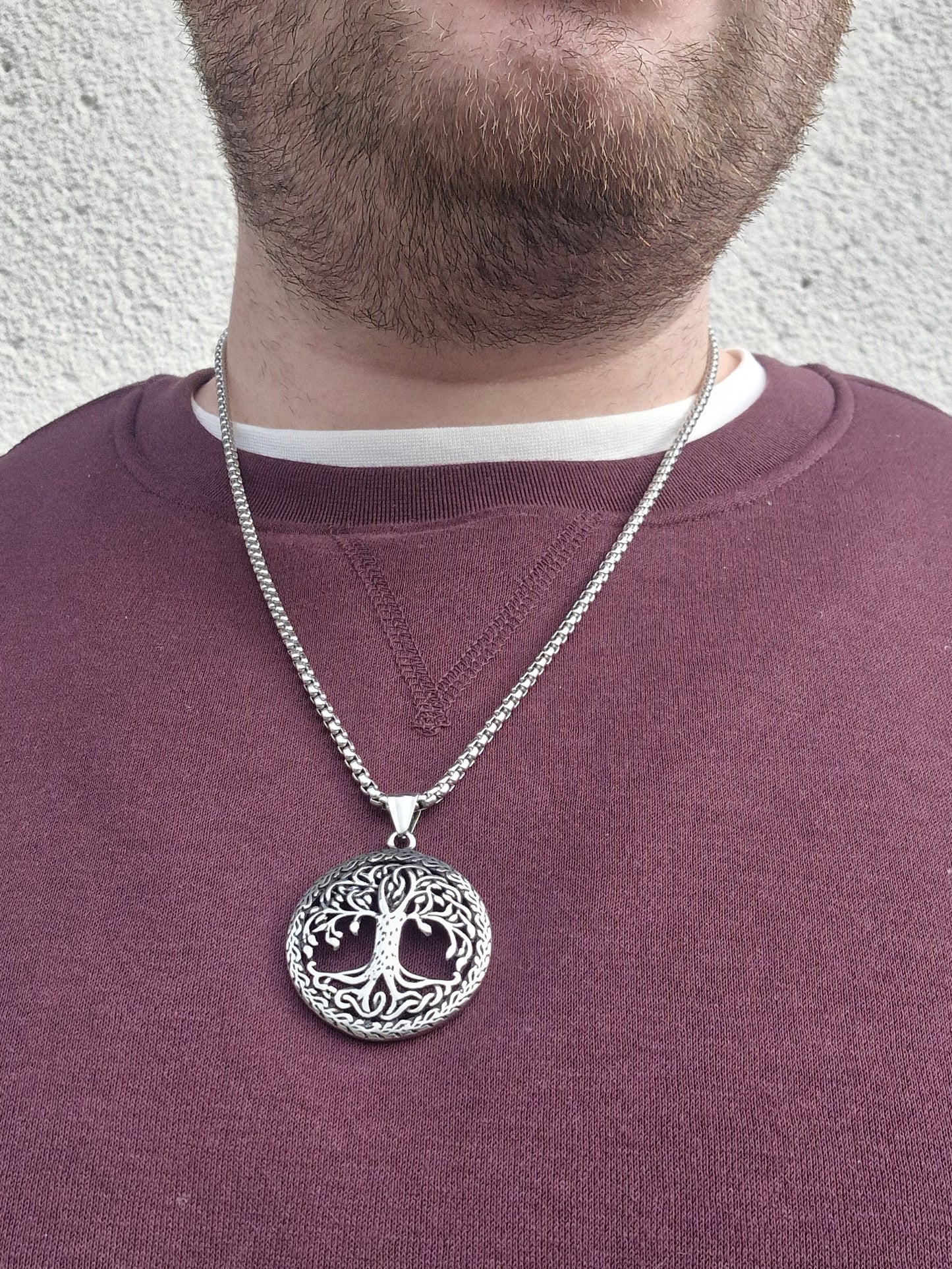 Mens Silver Tree of Life Pendant