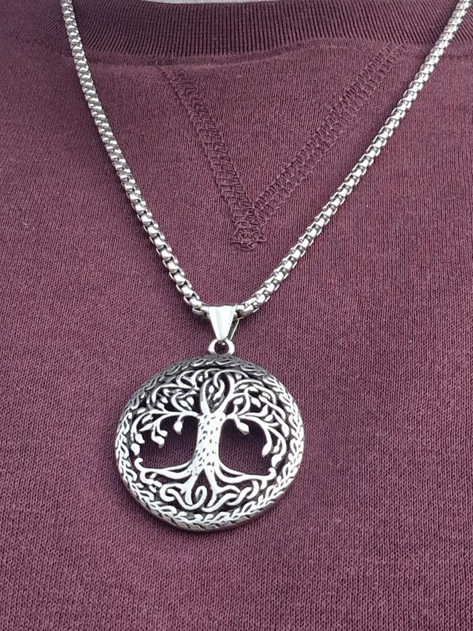 Mens Silver Tree of Life Pendant