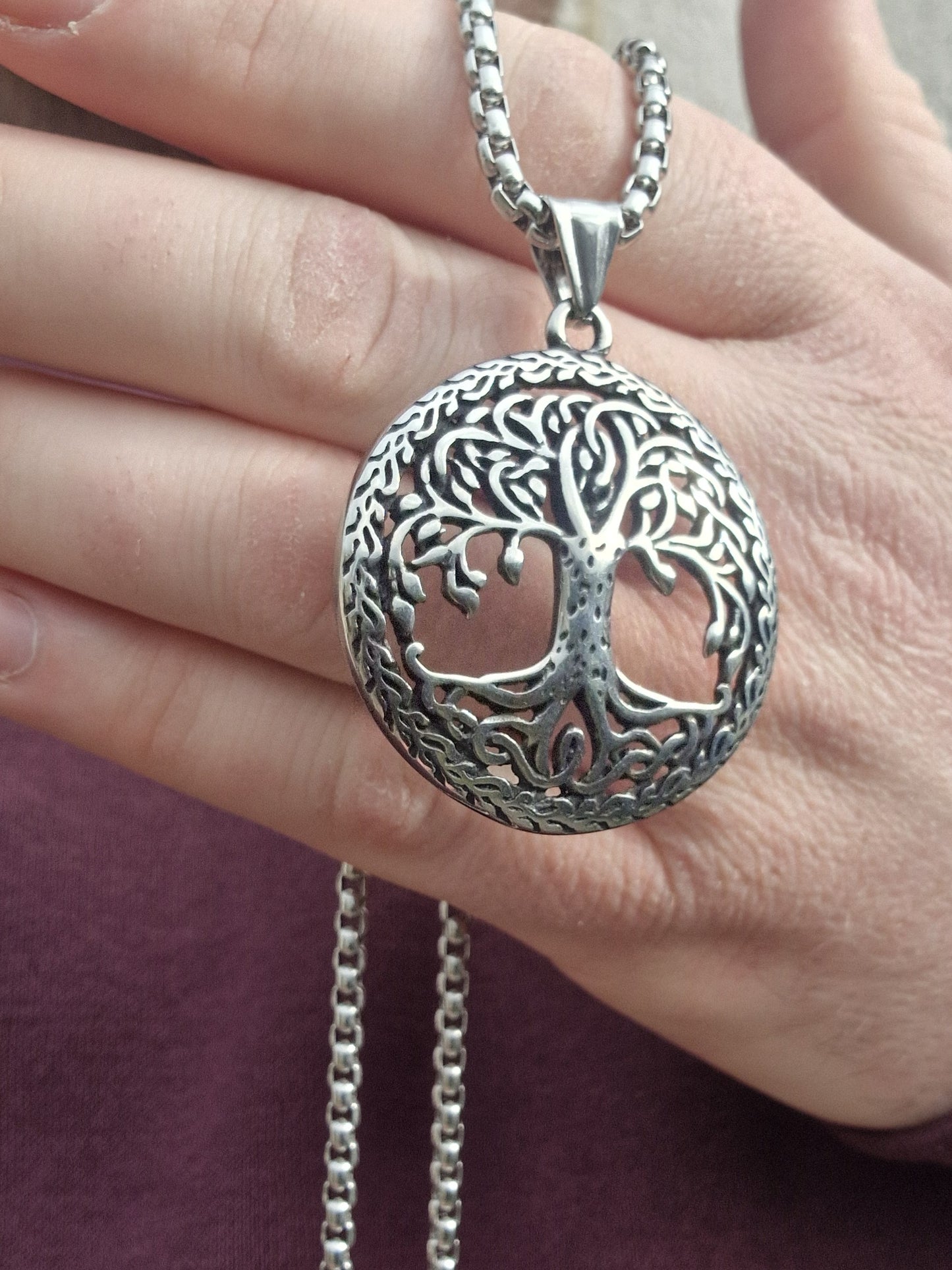 Mens Silver Tree of Life Pendant