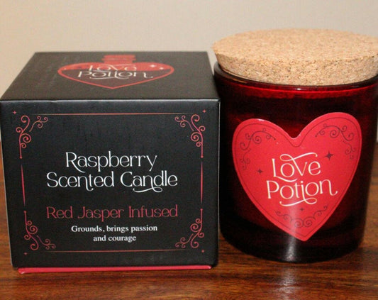 Raspberry Scented, Love Potion Corked Candle